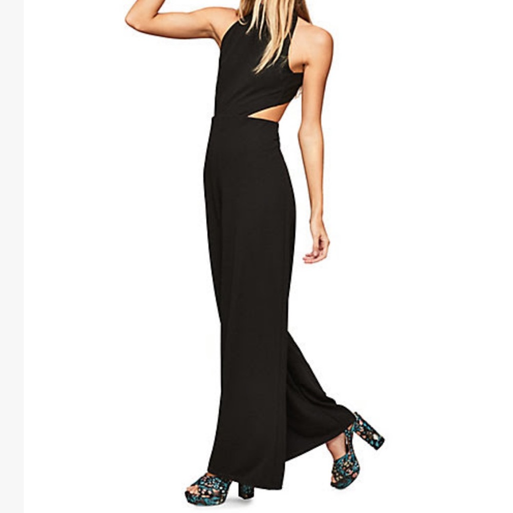 Black Wide Leg Cut-Out Jumpsuit